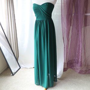 8159 Social Bridesmaids Green Strapless Gown